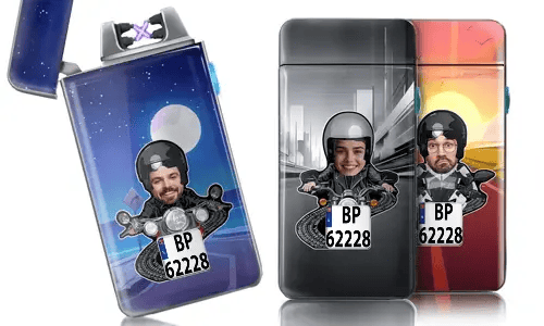 Gepersonaliseerde aansteker met motorrijder